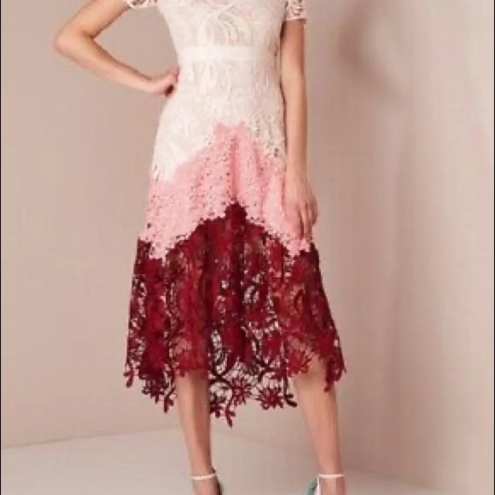 Maje White, Pink, and Red Lace Dress - Picture 5 of 8